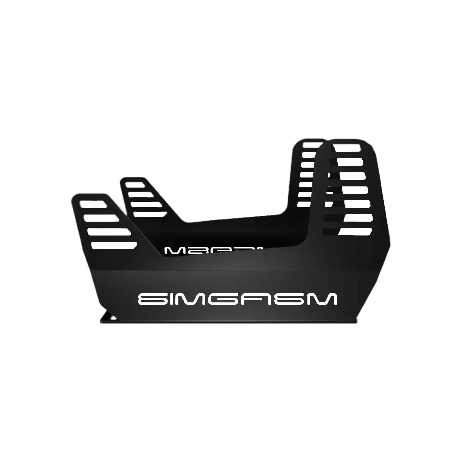 Pair of black SIMGASM side-mount seat brackets with adjustment holes